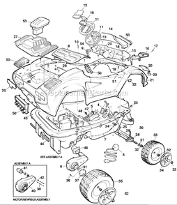 Page A Diagram and Parts List for 74580-9993  Power Wheels Ride-On Cars